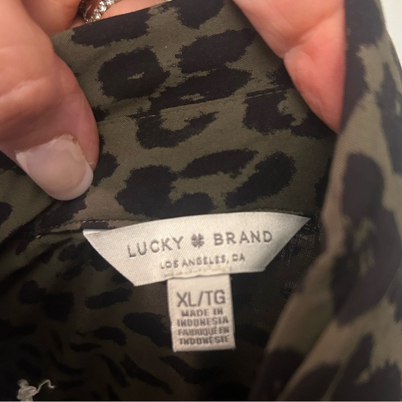Lucky Brand Cheetah Print Button up Dress w/ Tie - Picture 4 of 9